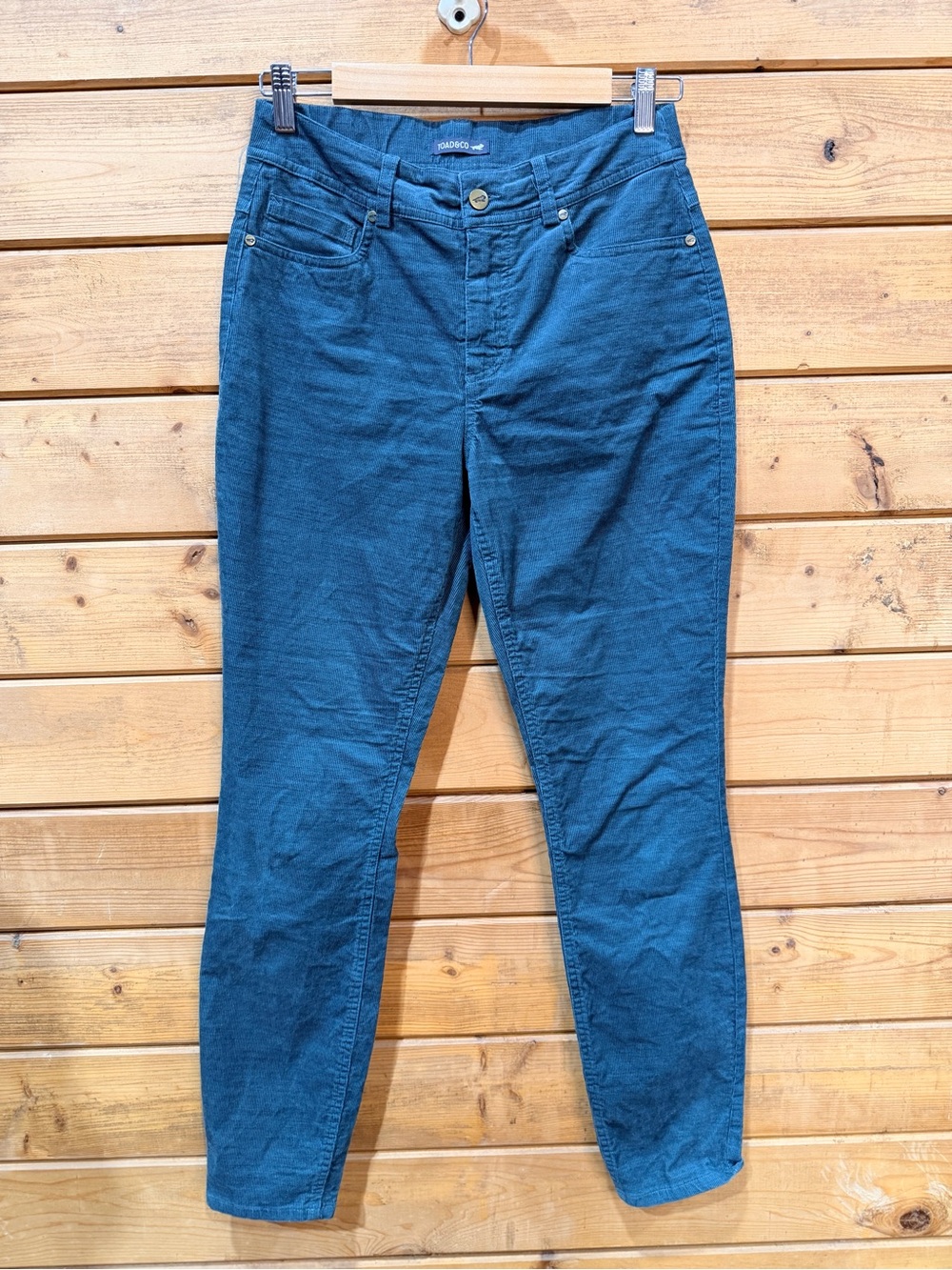 Toad&Co Karuna Cord 5 Pocket Skinny Pants Sage Green Organic Hemp Size 2